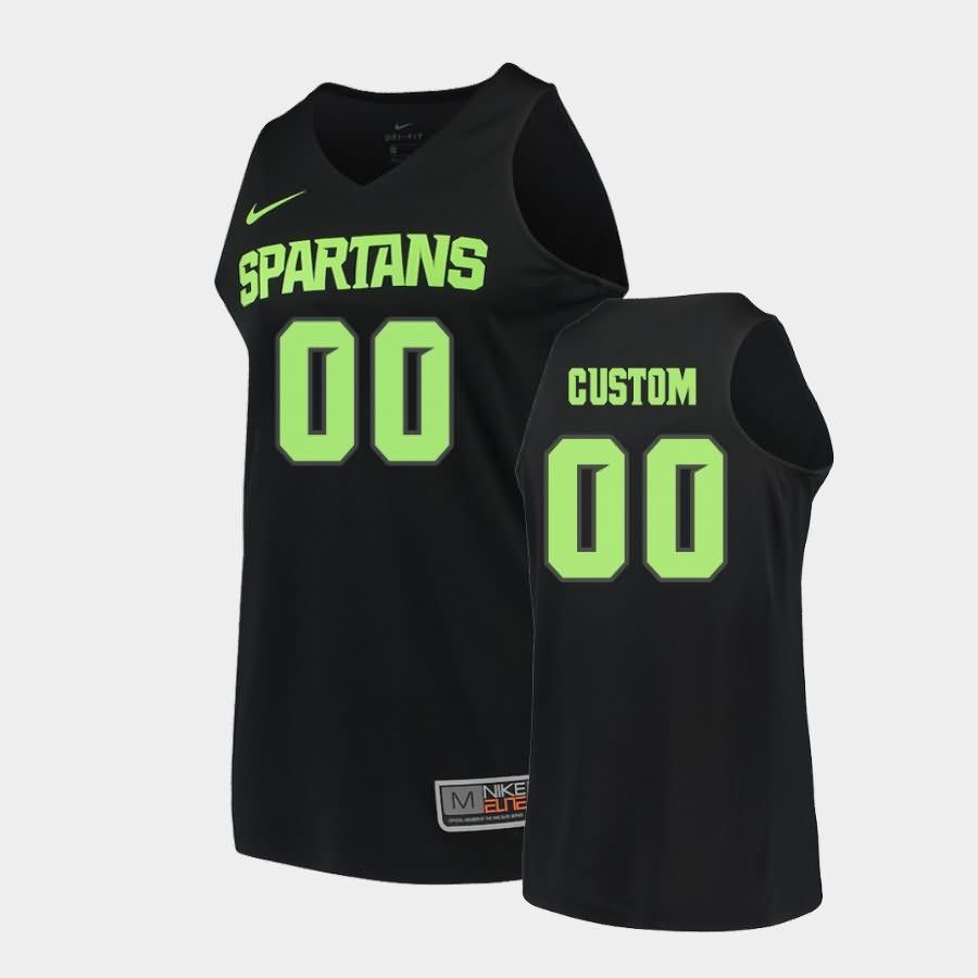 Men's Michigan State Spartans #00 Custom NCAA Nike Authentic Black College Stitched Basketball Jersey TK41D53DH